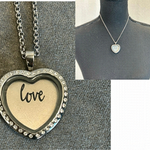 SOUTH Hill crystal rhinestone love heart locket necklace
